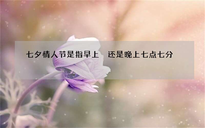 七夕情人节是指早上 还是晚上七点七分